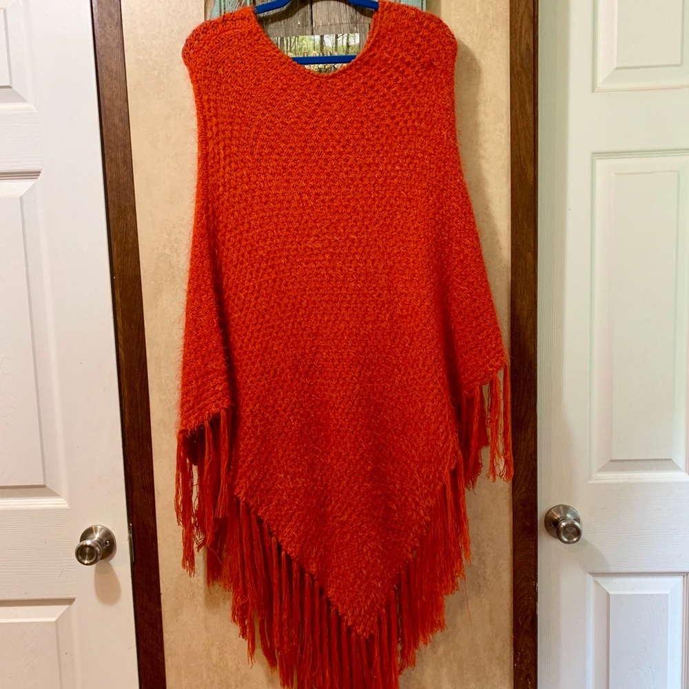 RUST ORANGE PONCHO